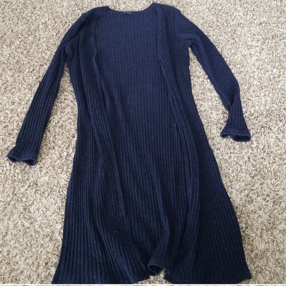 Papermoon Navy Long Open Cardigan Sweater - Picture 2 of 4